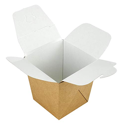 Pack & Cup Asia-Box Wok - Bio Döner-Box aus Karton - Pappschachtel für Fingerfood to go - Umweltfreundliche Einweg Lunch Box - Take Away Behälter - 460 ml 28 Stück von Pack & Cup
