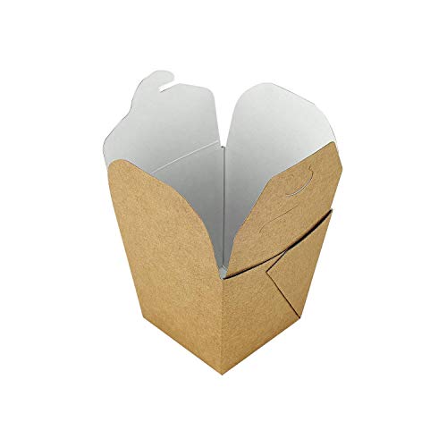 Pack & Cup Asia-Box Wok - Bio Döner-Box aus Karton - Pappschachtel für Fingerfood to go - Umweltfreundliche Einweg Lunch Box - Take Away Behälter - 560 ml 35 Stück von Pack & Cup