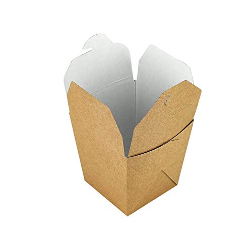 Pack & Cup Asia-Box Wok - Bio Döner-Box aus Karton - Pappschachtel für Fingerfood to go - Umweltfreundliche Einweg Lunch Box - Take Away Behälter - 700 ml 20 Stück von Pack & Cup