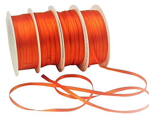 Packfix Doppelsatinband Dekoband, Garn, Orange, 9 x 9 x 3 cm, 4-Einheiten von Packfix