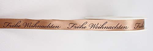 Packfix Geschenkband " Frohe Weihnachten ", Hellbraun mit Schrift in dunkelbraun 15mm x 20m Packfix Geschenkband " Frohe Weihnachten ", Hellbraun mit Schrift in dunkelbraun 15mm x 20m von Packfix