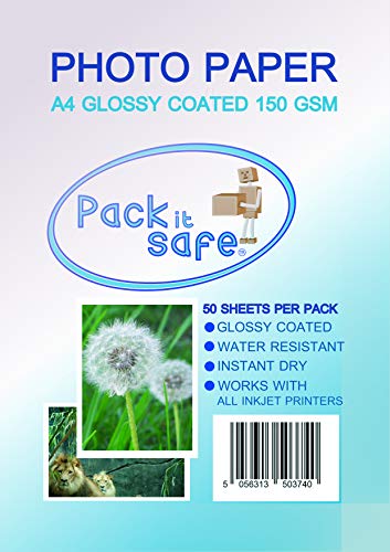 Packitsafe 1000 Blatt A4 150GS m Fotopapier Professional Glossy Paper 210x279mm 150Gl50 von Packitsafe