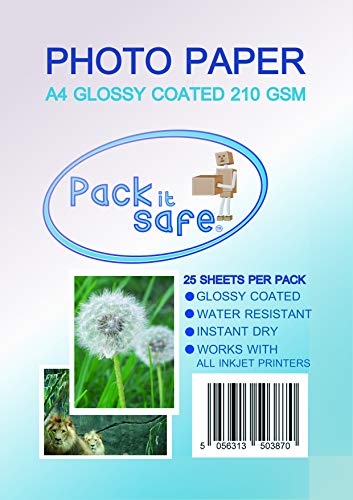 Packitsafe 1000 Blatt A4 210GS m Fotopapier Professional Glossy Paper 210 x 279 mm 210Gl1000 von Packitsafe