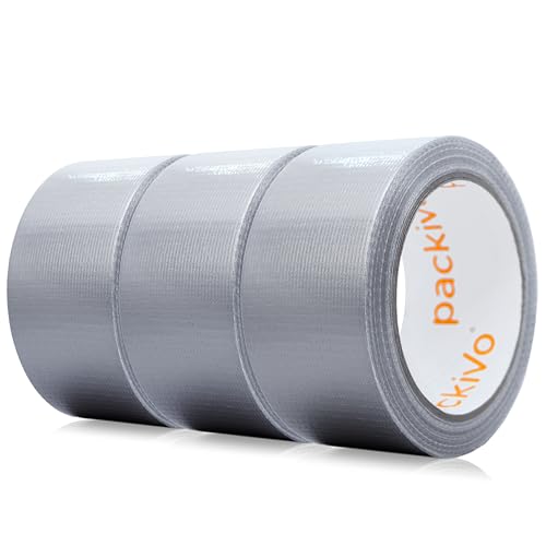 Packivo Klebeband, 32m x 48mm, 1er/2er/3er Rollenpackung (Silber, 3 Stück) von Packivo