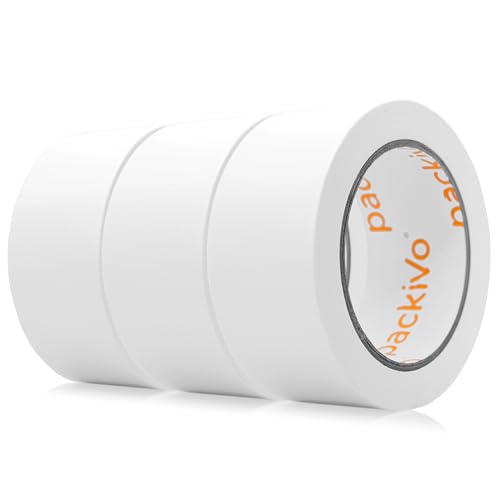 Packivo Klebeband, 32m x 48mm, 1er/2er/3er Rollenpackung (Weiß, 3 Stück) von Packivo