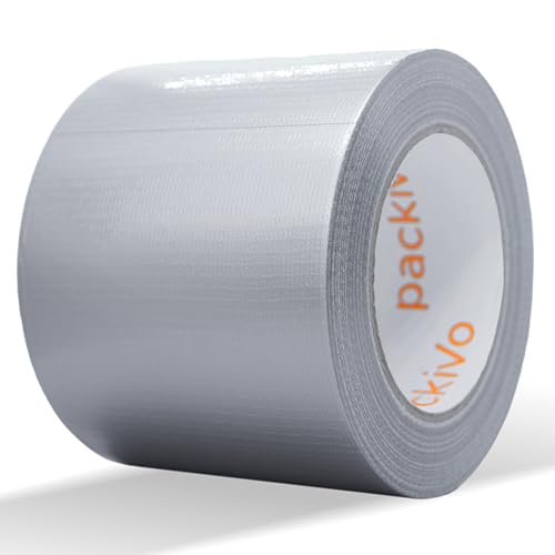 Packivo Panzertape schwarz - 50m x 100mm Gewebeband Duct Tape extra breit dick ultra stark schwarz Klebeband wasserdicht Panzerband Gewebeklebeband für Innen und Außen Packivo Panzertape schwarz - 50m x 100mm Gewebeband Duct Tape extra breit dick ultra stark schwarz Klebeband wasserdicht Panzerband Gewebeklebeband für Innen und Außen von Packivo