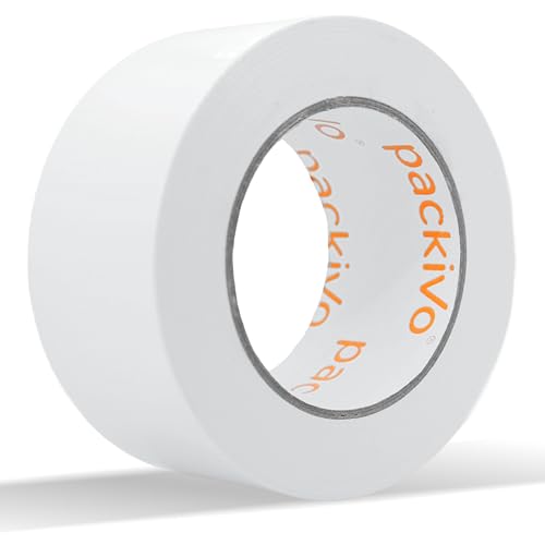 Packivo Panzertape weiß - 1 Rolle 50m x 50mm Gewebeband Duct Tape extra ultra stark breit weiss white Klebeband wasserdicht Panzerband Gewebeklebeband für Innen und Außen von Packivo