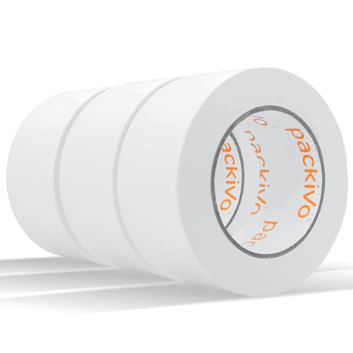 Packivo Panzertape weiß- 3 Rollen 50m x 50mm Gewebeband Duct Tape extra ultra stark breit weiss white Klebeband wasserdicht Panzerband Gewebeklebeband für Innen und Außen von Packivo