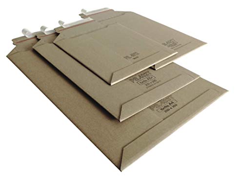 Premium Versandtaschen aus Mikro-Wellpappe Karton Testliner für DIN A3-490x330mm bis 50mm Füllhöhe (PS.404T) (25) von Packsmart