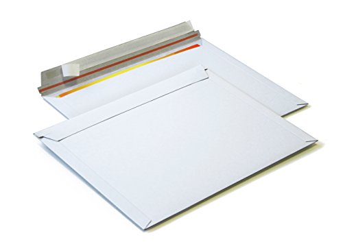 Versandtaschen weiß Vollpappe Karton (Querbefüllung)- flach: 275x350mm (PS.164) (100) von Packsmart