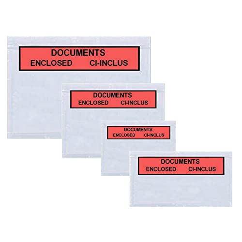 Lieferscheintaschen Selbstklebend - Verfügbare Größen A6 A5 A4 DL - 100 Bis 1000 Stück - Transparente Versandtaschen - Dokumententasche - Document Enclosed Envelopes - DL 1000 Stück - Packy von Packy