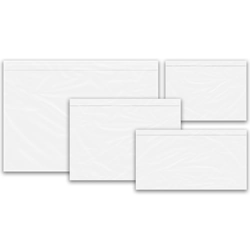 Lieferscheintaschen Selbstklebend - Dokumententasche - Verfügbare Größen A6 A5 A4 DL - Transparent Versandtaschen - Begleitpapiertaschen - Documents Enclosed Envelopes - DL | 225 x 122 mm - 1000 Stück von Packy