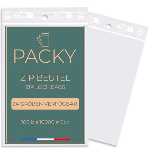 PACKY - Zip Beutel - Plastikbeutel Verschließbar - 24 Verfügbare Größen - 100 bis 10000 Stück - Zip Bag - Druckverschlussbeutel - Klein oder Groß - 6x8 cm 500 Stück PACKY - Zip Beutel - Plastikbeutel Verschließbar - 24 Verfügbare Größen - 100 bis 10000 Stück - Zip Bag - Druckverschlussbeutel - Klein oder Groß - 6x8 cm 500 Stück von Packy