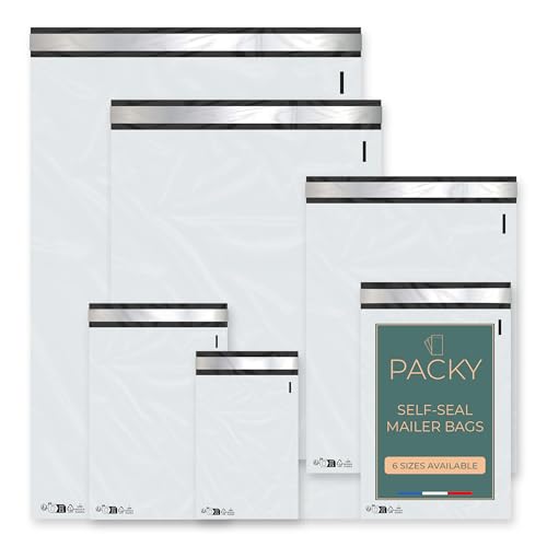 Versandtaschen 17x24 cm 100 Stück – Weiß blickdicht, reißfest & selbstklebend von Packy