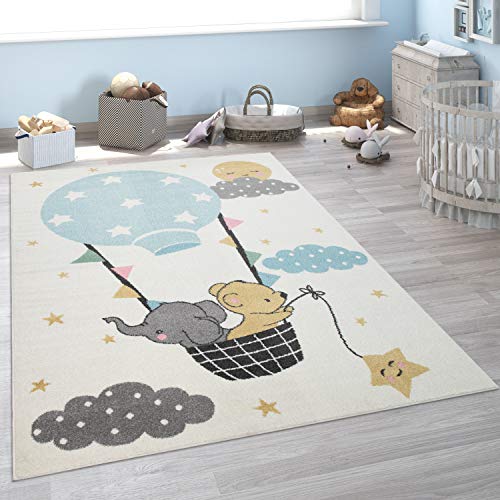 Paco Home Kinder-Teppich, Kurzflor Für Kinderzimmer, Elefant, Bär, Balon, Mond, in Beige, Grösse:200x280 cm Paco Home Kinder-Teppich, Kurzflor Für Kinderzimmer, Elefant, Bär, Balon, Mond, in Beige, Grösse:200x280 cm von Paco Home
