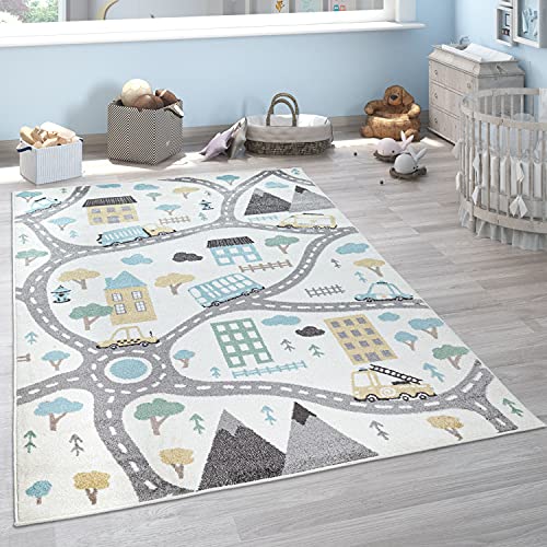 Paco Home Kinderteppich Teppich Kinderzimmer Spielteppich Pastell Junge Mädchen Auto Straße Haus Creme Petrol Grau Gelb, Grösse:120x160 cm Paco Home Kinderteppich Teppich Kinderzimmer Spielteppich Pastell Junge Mädchen Auto Straße Haus Creme Petrol Grau Gelb, Grösse:120x160 cm von Paco Home