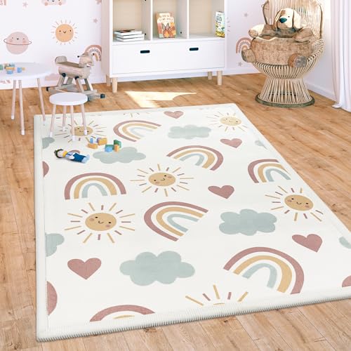 Paco Home Teppich Kinderzimmer Baby Krabbeldecke Krabbelmatte Spielmatte Waschbar rutschfest Regenbogen Planet Sonne Tiere Weich, Grösse:200x280 cm, Farbe:Bunt 2 von Paco Home