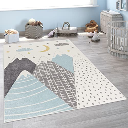 Paco Home Teppich Kinderzimmer Kinderteppich Spielteppich Junge Mädchen Kurzflor Modern Berge Sterne Wolken Pink, Grösse:200x280 cm Paco Home Teppich Kinderzimmer Kinderteppich Spielteppich Junge Mädchen Kurzflor Modern Berge Sterne Wolken Pink, Grösse:200x280 cm von Paco Home