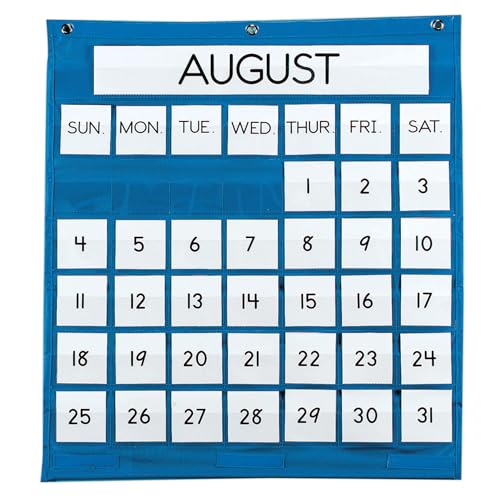 Pacon Taschendiagramm, Monatskalender, Blau, 63,5 x 71,1 cm, 1 Diagramm von Pacon