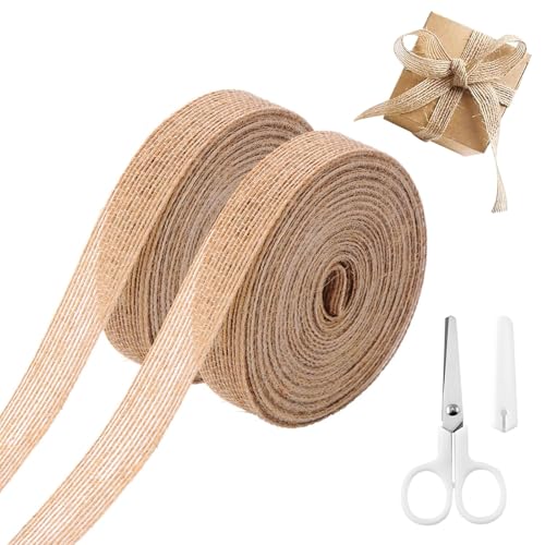 30 Meter Burlap Band Juteband Rolle Juteband Burlap Band Vintage Sackleinen Dekoband Deko Juteband Sackleinen Natür Juteband Vintage-Juteband für DIY,Vintage Geschenkband(15 m pro Rolle, mit Schere) 30 Meter Burlap Band Juteband Rolle Juteband Burlap Band Vintage Sackleinen Dekoband Deko Juteband Sackleinen Natür Juteband Vintage-Juteband für DIY,Vintage Geschenkband(15 m pro Rolle, mit Schere) von PacuM