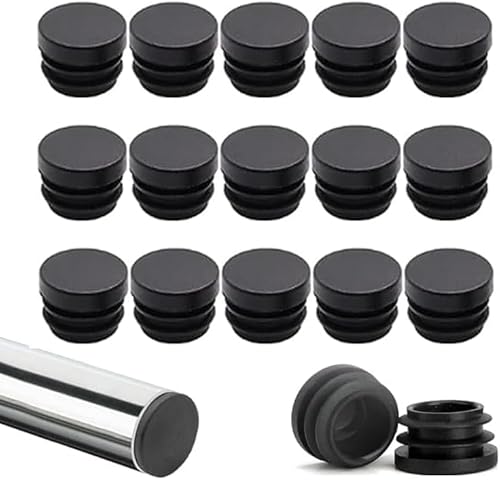 PacuM Runde Kunststoff-Endkappen, Rohrstopfen für Möbelbeine, Rohreinsatz, Esszimmerstuhlbeine, Foor Protektoren für Metallbeine, Zäune, Gleitschutz vor Stuhlbeinen und Möbeln (16 mm), 40 Stück von PacuM