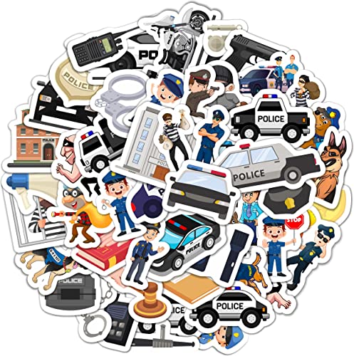 100 stück Polizei-Aufkleber, Polizeiautos, Cops-Sticker, Polizeimann-Laptop-Aufkleber, Autosticker Polizei, Polizeiparty-Dekorationen und Geschenke - Police Stickers von Padabayka