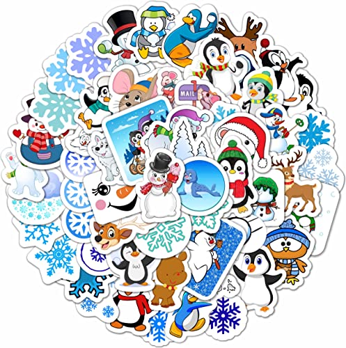 Winter-Aufkleber - Schneeflocken-Aufkleber - Winterparty-Geschenke - Pinguin-Aufkleber, Schneemann-Sticker, Eisbären-Aufkleber, Rentier-Aufkleber - Winterferien-Sticker - Winter Stickers von Padabayka