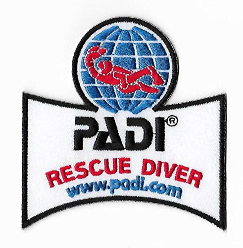Padi Rescue Diver Patch (8,9 cm), bestickt zum Aufnähen oder Aufbügeln. von Padi
