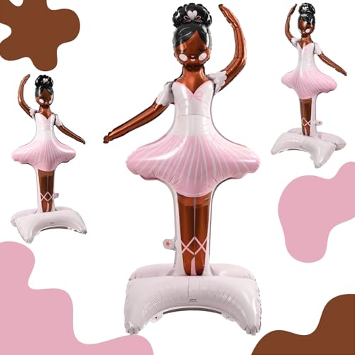 124,5 cm große Ballerina-Ballons für Partydekorationen, riesiger selbststehender aufblasbarer Tanzballon, rosa Folienballon für Mädchen und Frauen, Hochzeit, Babyparty, Ballett, Thema 124,5 cm große Ballerina-Ballons für Partydekorationen, riesiger selbststehender aufblasbarer Tanzballon, rosa Folienballon für Mädchen und Frauen, Hochzeit, Babyparty, Ballett, Thema von Paeyeq