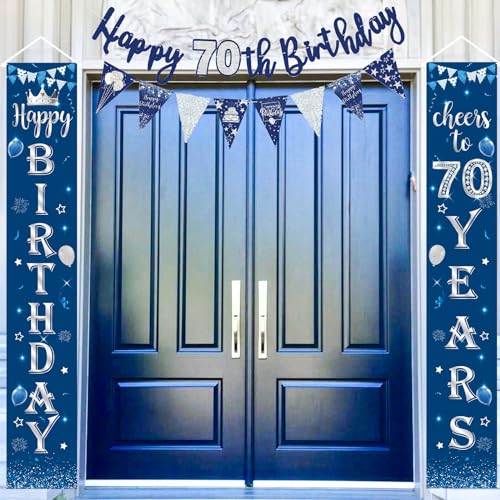 70 Geburtstag Tür Banner Deko Mann, Blau Silber 70. Geburtstag Veranda Schild Banner, 70. Geburtstag Banner Girlande Wimpel Bunting, 70. Geburtstagsfeier Banner Wimpelkette für Tür Männer Party Deko 70 Geburtstag Tür Banner Deko Mann, Blau Silber 70. Geburtstag Veranda Schild Banner, 70. Geburtstag Banner Girlande Wimpel Bunting, 70. Geburtstagsfeier Banner Wimpelkette für Tür Männer Party Deko von Paeyeq