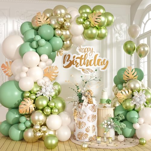 Ballonbogen-Girlande-Set, Salbeigrün und Gold, Olivgrün, Metallic, Chrom, Grün, Gold, Latexballons, Beige Creme Ballons für Hochzeit, Brautparty, Babyparty, Geschlecht, Enthüllung, Geburtstag Ballonbogen-Girlande-Set, Salbeigrün und Gold, Olivgrün, Metallic, Chrom, Grün, Gold, Latexballons, Beige Creme Ballons für Hochzeit, Brautparty, Babyparty, Geschlecht, Enthüllung, Geburtstag von Paeyeq