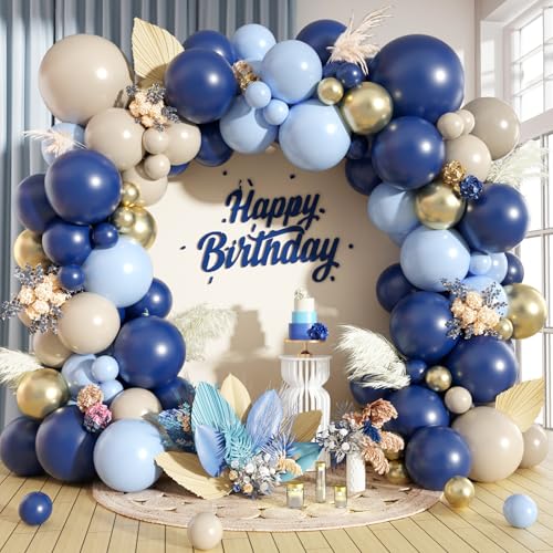 Ballonbogen-Set in Königsblau und Gold, marineblaue Ballon-Girlande, cremefarben, beige, metallisch, Chrom, Gold-Ballons für Hochzeit, Brautparty, Babyparty, Abschluss, Geburtstag, Party-Dekorationen Ballonbogen-Set in Königsblau und Gold, marineblaue Ballon-Girlande, cremefarben, beige, metallisch, Chrom, Gold-Ballons für Hochzeit, Brautparty, Babyparty, Abschluss, Geburtstag, Party-Dekorationen von Paeyeq