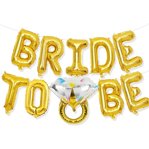Junggesellinnenabschied-Dekorationen, goldene Brautparty, Buchstabenballons mit Verlobungsring, Diamantring, Mylar-Folienballon für Hochzeit, Fotokabine, Junggesellinnenabschied, Raumparty-Dekor Junggesellinnenabschied-Dekorationen, goldene Brautparty, Buchstabenballons mit Verlobungsring, Diamantring, Mylar-Folienballon für Hochzeit, Fotokabine, Junggesellinnenabschied, Raumparty-Dekor von Paeyeq