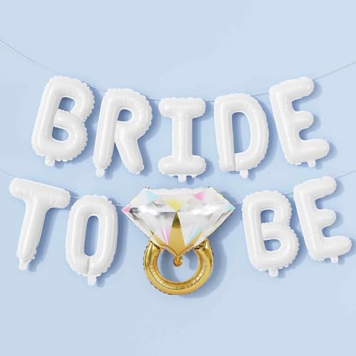 Junggesellinnenabschied-Dekorationen, weiße Brautparty, Buchstabenballons mit Diamantring, Mylar-Folienballon für Verlobung, Hochzeit, Fotokabine, Junggesellinnenabschied, Raumparty-Dekor Junggesellinnenabschied-Dekorationen, weiße Brautparty, Buchstabenballons mit Diamantring, Mylar-Folienballon für Verlobung, Hochzeit, Fotokabine, Junggesellinnenabschied, Raumparty-Dekor von Paeyeq