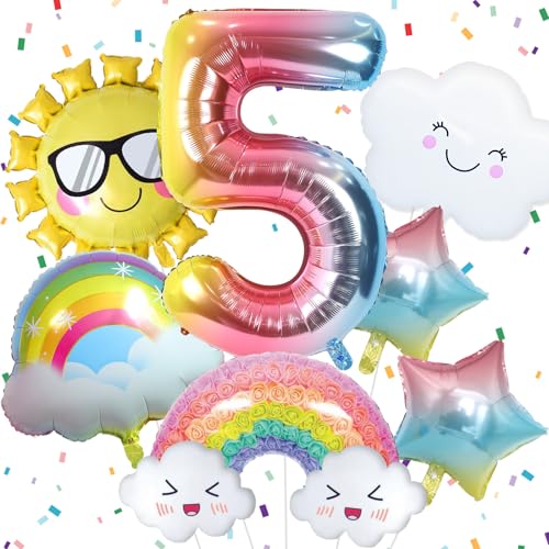 Luftballon Regenbogen für Mädchen 5. Geburtstag Dekoration Regenbogen Sonne Folie Luftballon Regenbogen Sterne und Zahl 5 Folienballon für Geburtstagsdeko Mädchen 5 Jahr Regenbogen Thema Party Deko Luftballon Regenbogen für Mädchen 5. Geburtstag Dekoration Regenbogen Sonne Folie Luftballon Regenbogen Sterne und Zahl 5 Folienballon für Geburtstagsdeko Mädchen 5 Jahr Regenbogen Thema Party Deko von Paeyeq