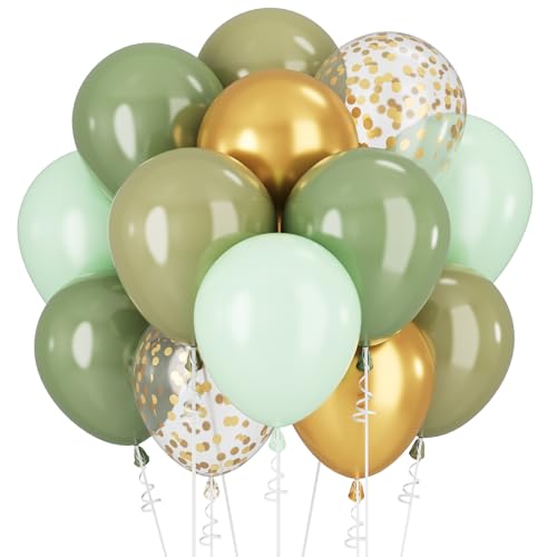 Luftballons Grüne Gold Ballons Salbeigrün Metallisch Gold Luftballon Gold Konfetti 60STÜCK 12ZOLL Olivgrün Helium Latex Ballon für Dschungel Geburtstag Party Dekorationen Safari Tiere Wilde Tropisch Luftballons Grüne Gold Ballons Salbeigrün Metallisch Gold Luftballon Gold Konfetti 60STÜCK 12ZOLL Olivgrün Helium Latex Ballon für Dschungel Geburtstag Party Dekorationen Safari Tiere Wilde Tropisch von Paeyeq