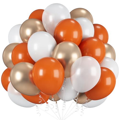 Orange-goldene Luftballons, 30,5 cm, dunkelorange-weiße Luftballons mit metallischem Goldballon für Geburtstag, Babyparty, Hochzeit, Brautparty, Abschlussfeier, Junggesellinnenabschied, Erntedankfest Orange-goldene Luftballons, 30,5 cm, dunkelorange-weiße Luftballons mit metallischem Goldballon für Geburtstag, Babyparty, Hochzeit, Brautparty, Abschlussfeier, Junggesellinnenabschied, Erntedankfest von Paeyeq