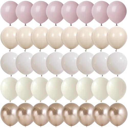 Rosa weiße Luftballons, 60 Stück, 30,5 cm, staubig, rosa, sandweiß, metallisch, goldfarben, hautfarben, cremefarben, Ballon für Mädchen, Frauen, Geburtstag, Pastell, Brautparty, Boho, Hochzeit Rosa weiße Luftballons, 60 Stück, 30,5 cm, staubig, rosa, sandweiß, metallisch, goldfarben, hautfarben, cremefarben, Ballon für Mädchen, Frauen, Geburtstag, Pastell, Brautparty, Boho, Hochzeit von Paeyeq