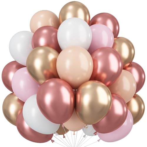 Roségold-Luftballons, 60 Stück, 30,5 cm, Nude Pastell Rosa, Beige Metallic Gold Matt Weiß Ballon für Boho Hochzeit Brautdusche Prinzessin Party Mädchen Frauen Geburtstag Babyparty Dekoration Supplies Roségold-Luftballons, 60 Stück, 30,5 cm, Nude Pastell Rosa, Beige Metallic Gold Matt Weiß Ballon für Boho Hochzeit Brautdusche Prinzessin Party Mädchen Frauen Geburtstag Babyparty Dekoration Supplies von Paeyeq