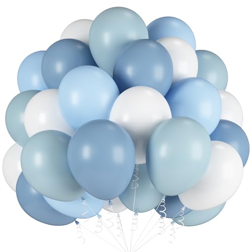 Staubblaue Luftballons, 60 Stück, 30,5 cm, Nebelschiefer, babyblaue Luftballons mit mattweißem Latexballon für Babyparty, Geburtstag, Brautparty, Hochzeit, Verlobung, Junggesellinnenabschied Staubblaue Luftballons, 60 Stück, 30,5 cm, Nebelschiefer, babyblaue Luftballons mit mattweißem Latexballon für Babyparty, Geburtstag, Brautparty, Hochzeit, Verlobung, Junggesellinnenabschied von Paeyeq