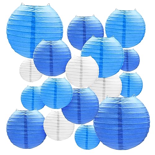20 Stück Blaue und weiße Papierlaternen, 4" 6" 8" 10" Verschiedene Größen, hängende chinesische runde Laternen, Papierlampenschirme zur Dekoration für Garten, Geburtstagsfeier, Familientreffen 20 Stück Blaue und weiße Papierlaternen, 4" 6" 8" 10" Verschiedene Größen, hängende chinesische runde Laternen, Papierlampenschirme zur Dekoration für Garten, Geburtstagsfeier, Familientreffen von Paezm