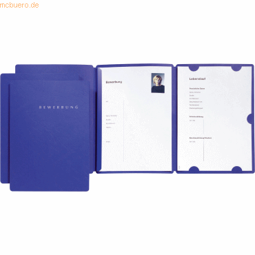 20 x Pagna Bewerbungsset Select 3-teilig 3 Mappen blau von Pagna