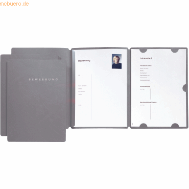 Pagna Bewerbungsset Select 3-teilig 3 Mappen grau von Pagna