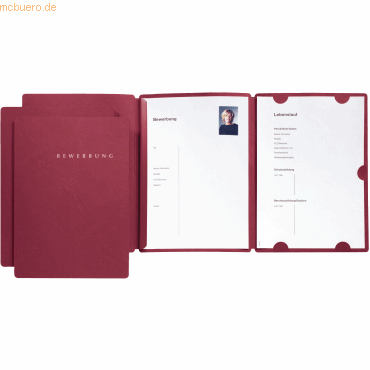 Pagna Bewerbungsset Select 3-teilig 3 Mappen rot von Pagna