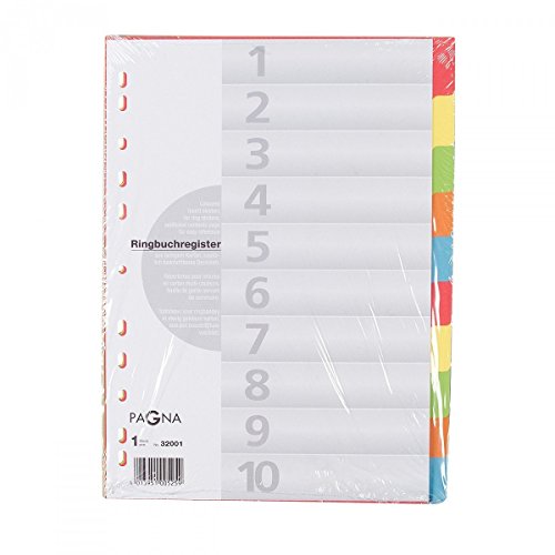 25er Sparpackung Pagna 32001-20 Register 10-teilig, 5-farbig mit Deckblatt | 25 Register 10 Taben von Pagna