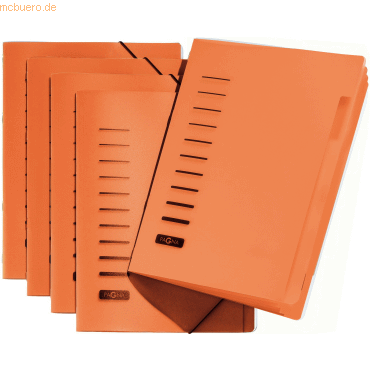 5 x Pagna Ordnungsmappe 6 Fächer PP orange von Pagna