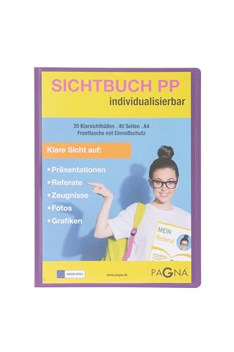 PAGNA 21013-12 Sichtbuch A4 PP School mit Fronttasche lila von Pagna