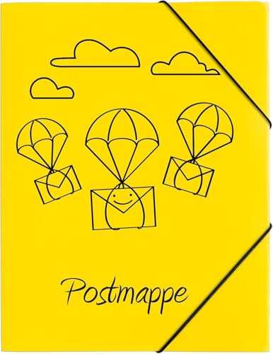 PAGNA 21603-15 Gummizugmappe A4 PP Postmappe 3 Einschlagklappen gelb (10) von Pagna