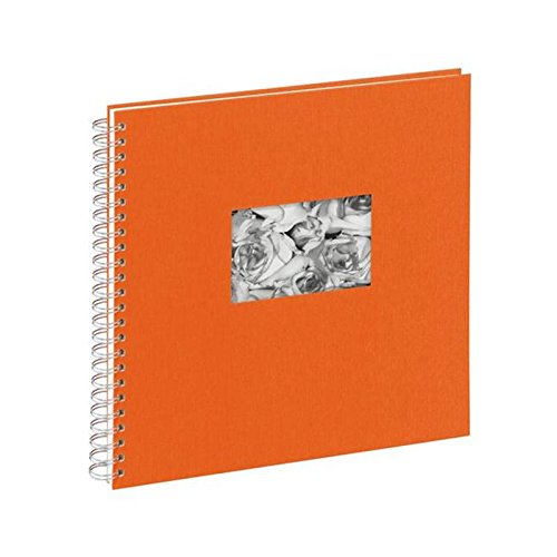 Pagna 13938-09 Passepartout-Spiralalbum, 310 x 320 mm, 40 Seiten, Leineneinband mit Passepartout, weißer Fotokarton, orange von Pagna