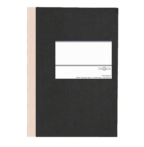 Pagna 15212-04 Geschäftsbuch PNA CLASSICA A5 Papiereinband mit Leinenstruktur, Geweberücken 96 Blatt, kariert, Farbe: schwarz von Pagna